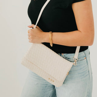 Wrenlee Woven Flap Crossbody-Crossbody Bag-Pretty Simple
