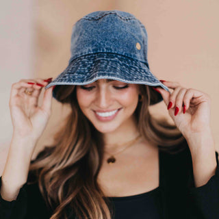 Beach Please Bucket Hat - medium denim