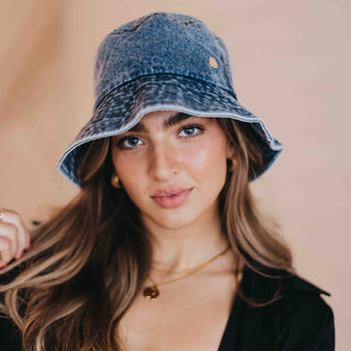 Beach Please Bucket Hat - medium denim