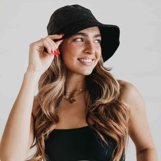 black terrycloth bucket hat - Dip In The Pool Bucket Hat