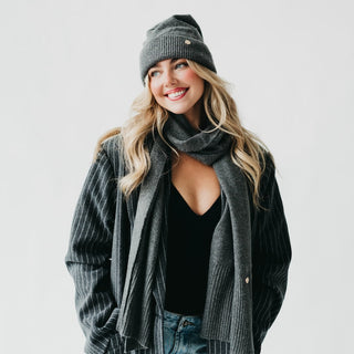 Cassidy Cashmere Wrap and Beanie Duo Wholesale-Scarf-Pretty Simple