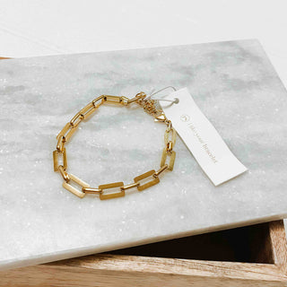 Gold linked chunky bracelet - Chelsea Chain Linked Bracelet