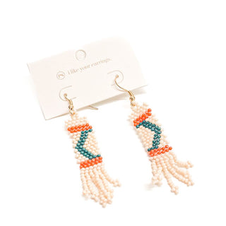 Chevron Fringe Beaded Earrings-Earrings-Pretty Simple Wholesale