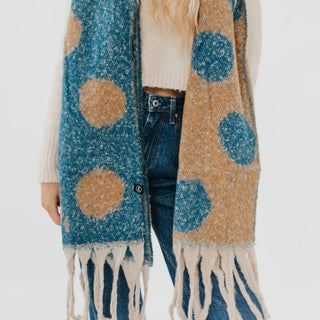 Dotted Two Tone Fringe Scarf-Scarf-Pretty Simple