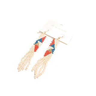 IndiGo Beaded Tassel Earrings-Earrings-Pretty Simple Wholesale