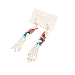 IndiGo Beaded Tassel Earrings-Earrings-Pretty Simple Wholesale