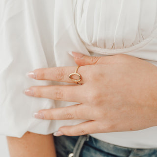 Irregular Oval Adjustable Gold Ring *WATERPROOF*-Ring-Pretty Simple