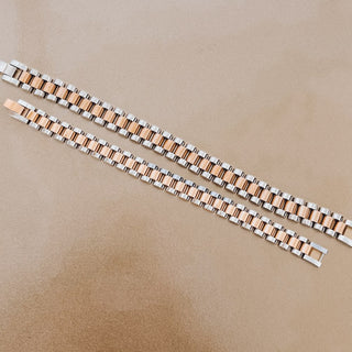 Mabel Mixed Metals Watch Band Bracelet - WATERPROOF-Pretty Simple