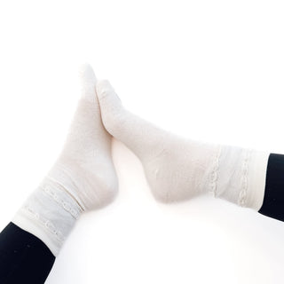 Calista Cream Mid Calf Socks-Socks-Pretty Simple