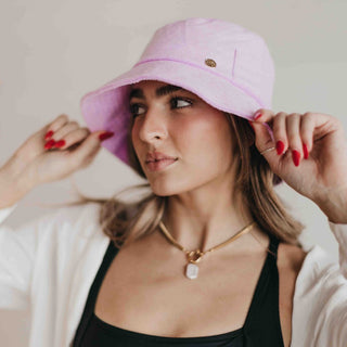 purple terrycloth bucket hat - Dip In The Pool Bucket Hat