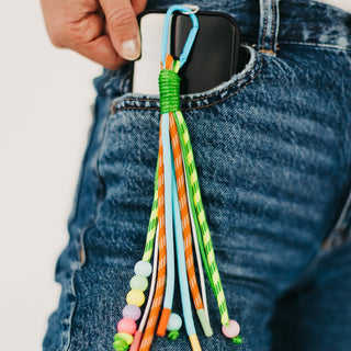 Key Chain-Rainbow Rope and Beaded Keychain-Pretty Simple