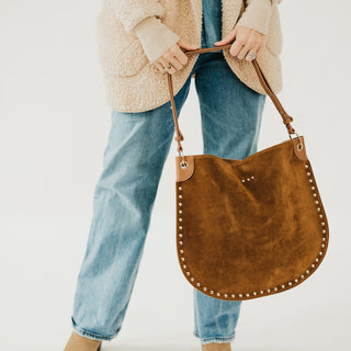 Rosalie Rivet Suede Hobo Bag - PREORDER-Tote Bag-Pretty Simple