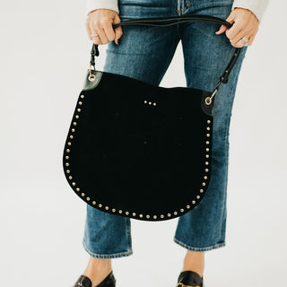 Rosalie Rivet Suede Hobo Bag - PREORDER-Tote Bag-Pretty Simple