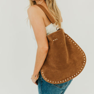 Rosalie Rivet Suede Hobo Bag-Tote Bag-Pretty Simple
