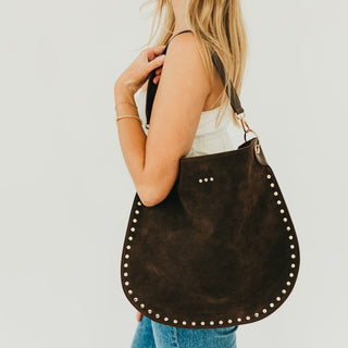 Tote Bag-Rosalie Rivet Suede Hobo Bag - LIVE SALE-Pretty Simple