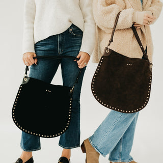 Rosalie Rivet Suede Hobo Bag - PREORDER-Tote Bag-Pretty Simple