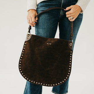 Rosalie Rivet Suede Hobo Bag - PREORDER-Tote Bag-Pretty Simple