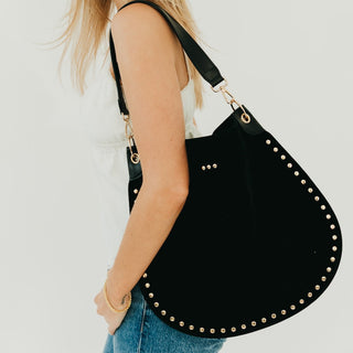 Rosalie Rivet Suede Hobo Bag-Tote Bag-Pretty Simple