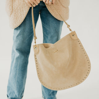 Rosalie Rivet Suede Hobo Bag - PREORDER-Tote Bag-Pretty Simple