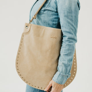 Rosalie Rivet Suede Hobo Bag - PREORDER-Tote Bag-Pretty Simple
