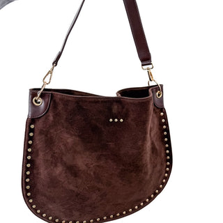 Rosalie Rivet Suede Hobo Bag-Tote Bag-Pretty Simple