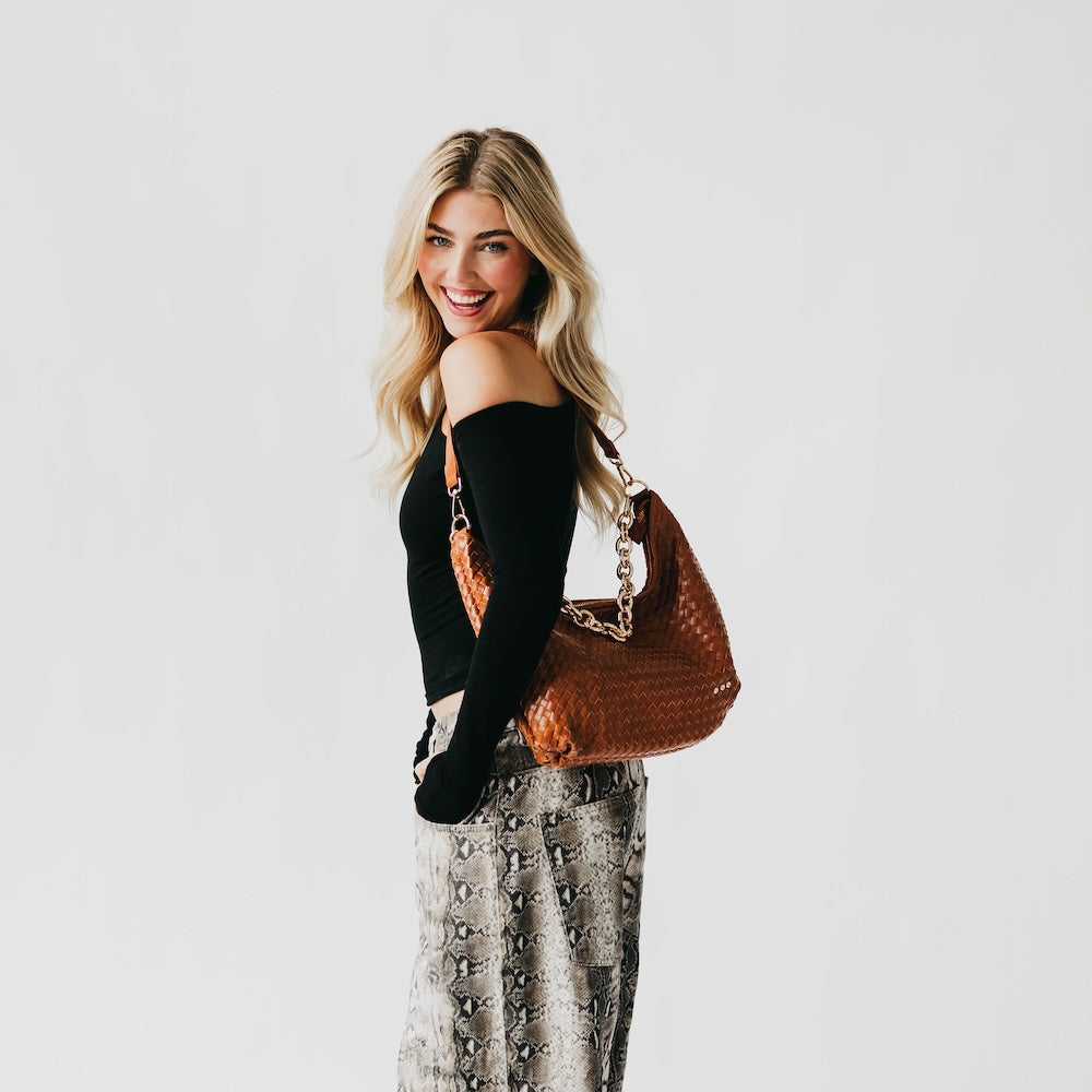 Sienna Slouchy Woven Shoulder Bag-Crossbody Bag-Pretty Simple
