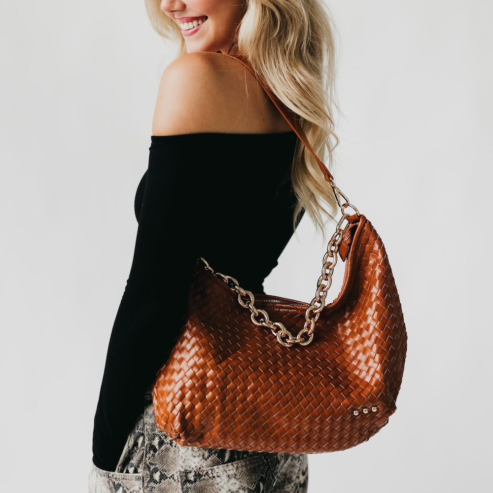 Sienna Slouchy Woven Shoulder Bag-Crossbody Bag-Pretty Simple