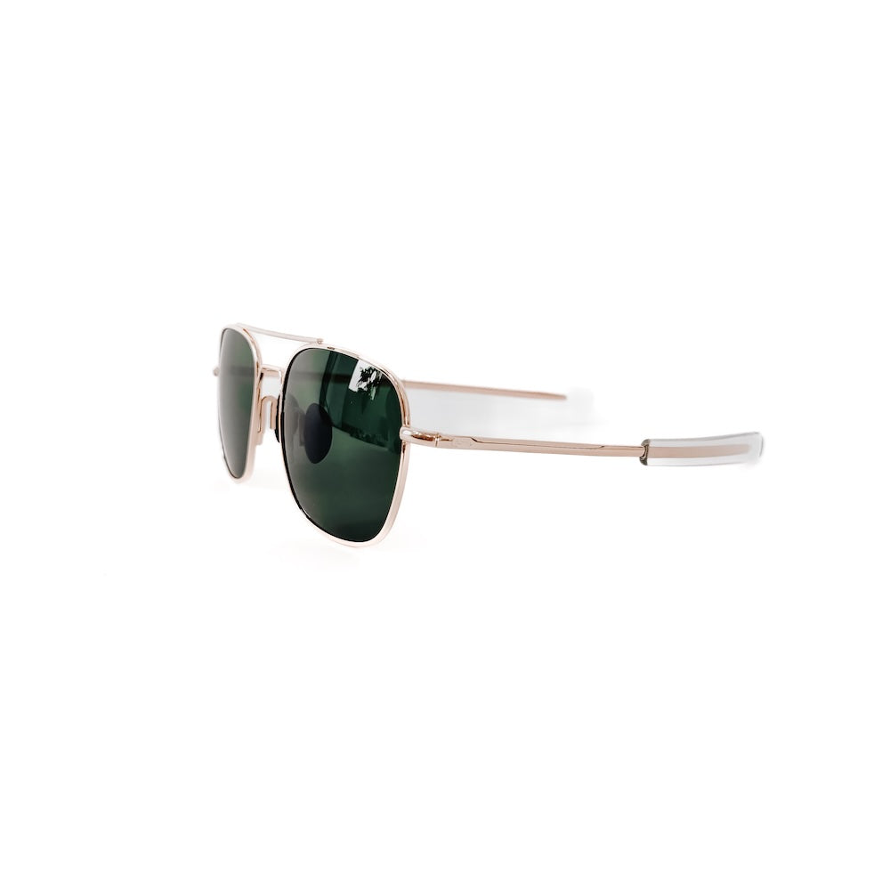Men's Classic Square Aviator Sunglasses - Gold Frame Brown Gradient Lens UV400