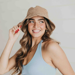 tan terrycloth bucket hat - Dip In The Pool Bucket Hat