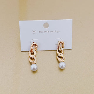 Twirling Pearl Chain Drop Earrings - WATERPROOF-Pretty Simple