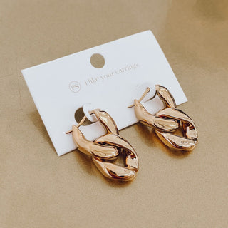 Urban Edge Gold Chain Link Earrings - WATERPROOF-Pretty Simple