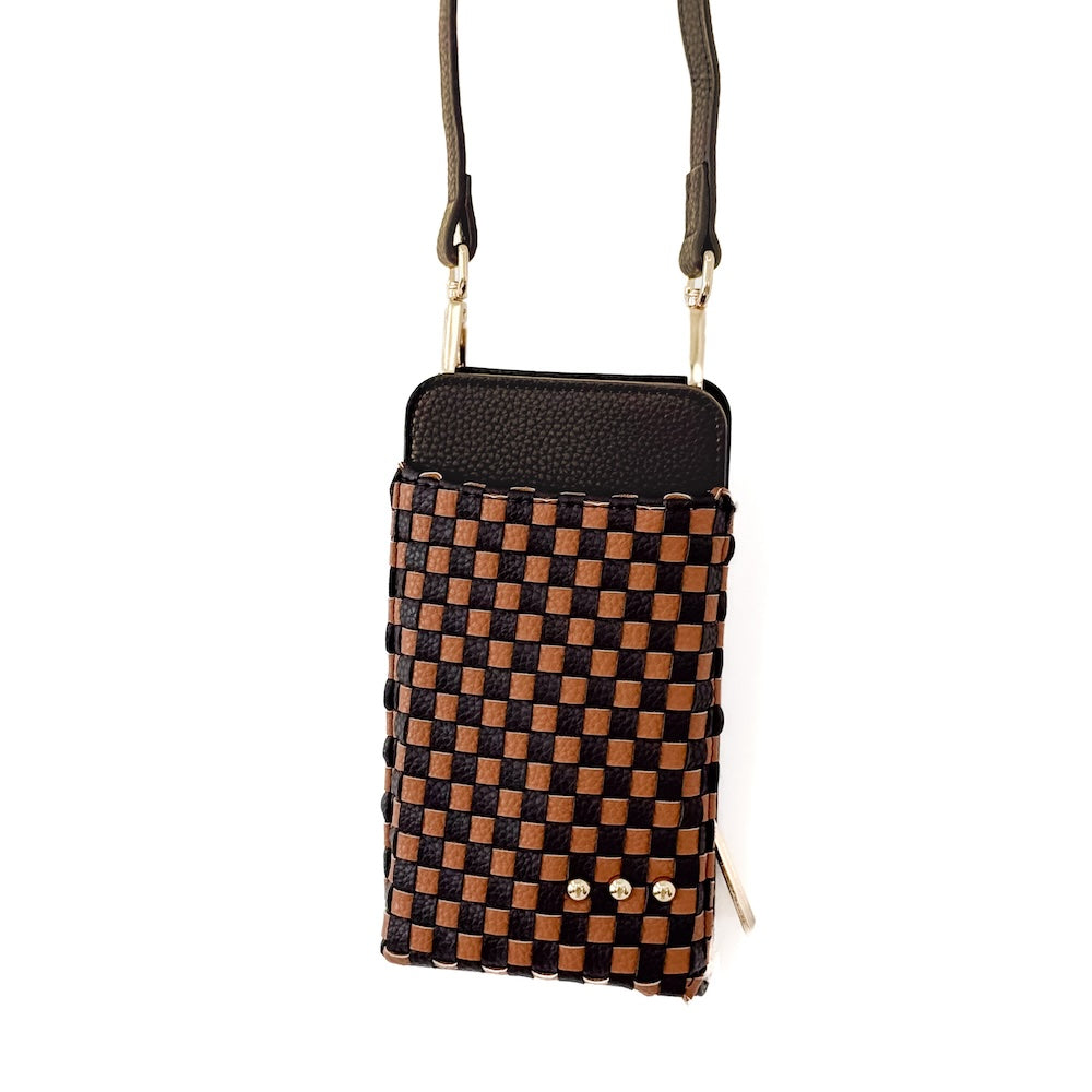 Woven Double Duty Phone Bag- Gray Woven Double Duty Phone Bag- Gray