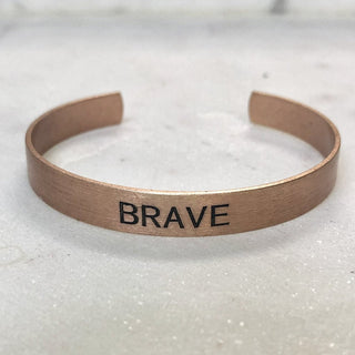 Choose your Word - Brushed Copper Cuff-Bracelet
