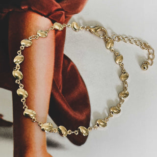 Lacy Gold Disc Chain Bracelet-Bracelet