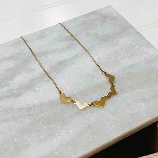 Dainty gold chain necklace with hearts - All You Need Is Love Necklace