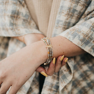 Golden Girl Beaded Pull Tie Bracelet-Bracelet-Pretty Simple