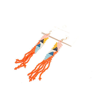 IndiGo Beaded Tassel Earrings-Earrings-Pretty Simple Wholesale