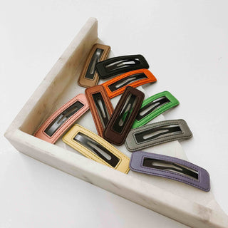 Lightly Leathered Clip Set-Hair Accessories