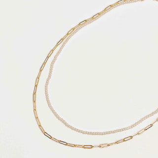 Ocean Pearl Layered Chain Necklace-Necklace