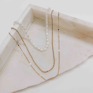 Oh My Pearl Layered Chain Necklace-Necklace