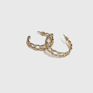 Calista Chain Link Hoops-Earrings