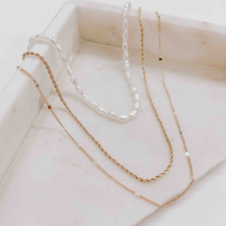 Oh My Pearl Layered Chain Necklace-Necklace