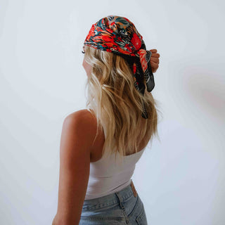 Serena Satin Floral Scarf-Hair Accessories-Pretty Simple Wholesale