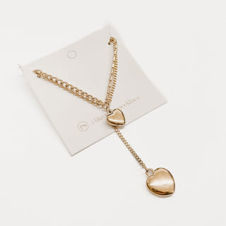 Splicing Love 2 Heart Pendant Necklace-Necklace-Pretty Simple Wholesale